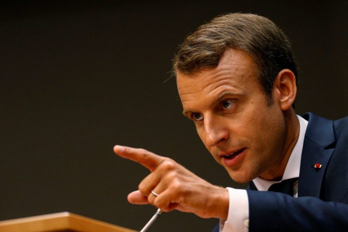 French President Emmanuel Macron speaks during a press conference on the sidelines of the 72nd United Nations General Assembly at U.N. Headquarters in New York French President Emmanuel Macron speaks during a press conference on the sidelines of the 72nd United Nations General Assembly at U.N. Headquarters in New York