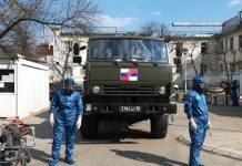 Rusi počeli dezinfekciju Poliklinike i Hitne pomoći u Banjaluci