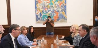 Dodik, Cvijanović i Višković razgovarali sa Vučićem u Beogradu