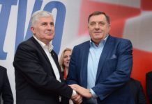 Dodik razgovarao sa Čovićem u Mostaru: Dobra saradnja SNSD-a i HDZ-a
