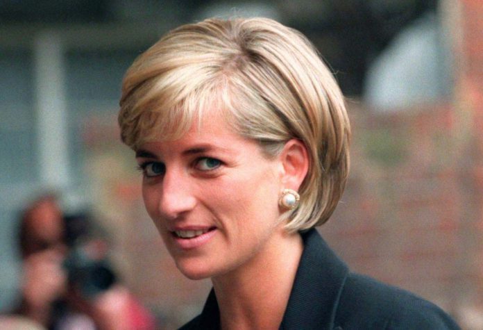 Princess Diana arrives at the Royal Geographical Society in London