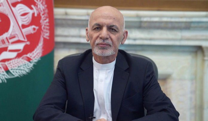 Afghanistan's President Ashraf Ghani addresses the nation in a message in Kabul