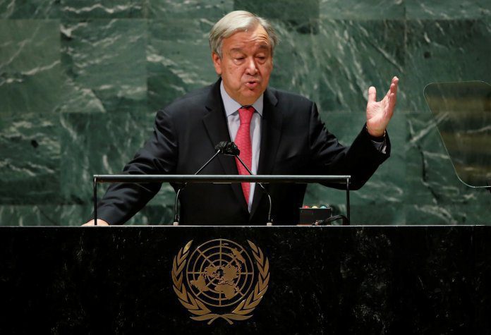 United Nations Secretary-General Antonio Guterres addresses the 76th Session of the U.N. General Assembly in New York City