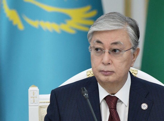 FILE PHOTO: Kazakh President Tokayev attends a CSTO meeting in Bishkek