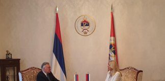 Cvijanović sa Kalabuhovom: Opredijeljenost Srpske za očuvanje mira i stabilnosti