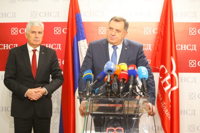 Sastanak delegacija SNSD-a i HDZ-a Dodik i Covic