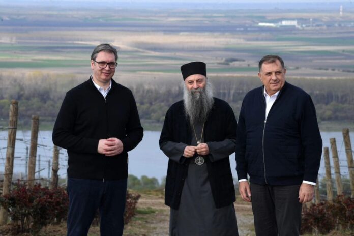 Vucic Patrijarh Porfirije i Milorad Dodik